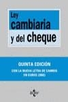 LEY CAMBIARIA Y DEL CHEQUE | 9788430937783 | ARROYO MARTÍNEZ, IGNACIO (PREPARADOR)