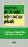 LEGISLACION BASICA DE DERECHO INTERNACIONAL PRIVADO | 9788430940431 | BORRAS RODRIGUEZ, ALEGRIA