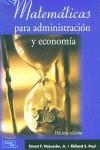 MATEMATICAS PARA ADMINISTRACION Y ECONOMIA | 9789702603832 | HAEUSSLER, ERNEST F