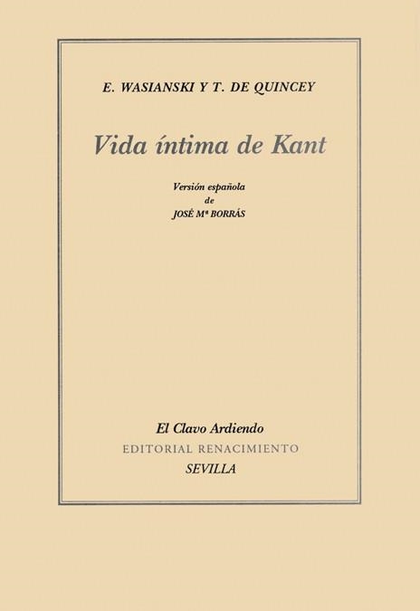 VIDA INTIMA DE KANT | 9788484721192 | WASIANSKI, E / QUINCEY, T. DE