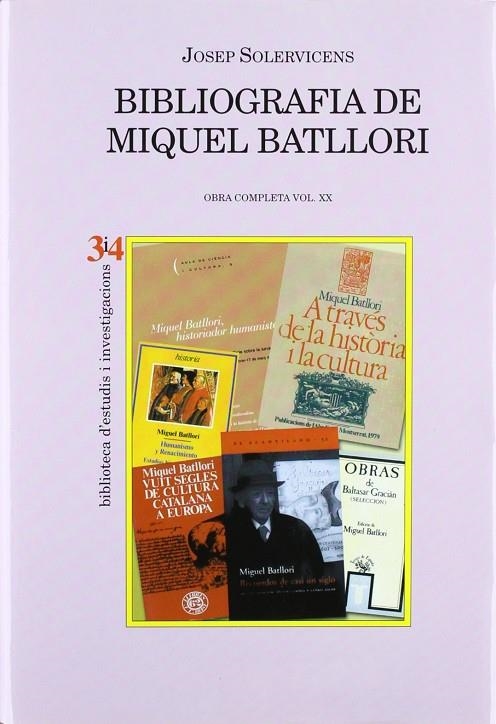 BIBLIOGRAFIA DE MIQUEL BATLLORI | 9788475026961 | SOLERVICENS, JOSEP