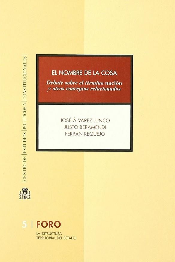 NOMBRE DE LA COSA : DEBATE SOBRE EL TERMINO NACION Y OTRO | 9788425913143 | ALVAREZ JUNCO, JOSE