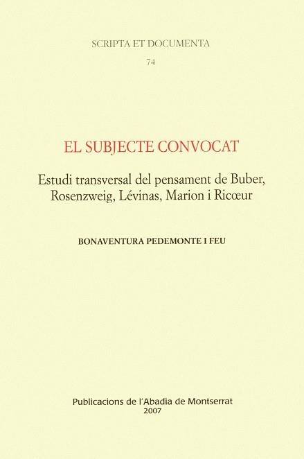 SUBJECTE CONVOCAT, EL | 9788484158806 | PEDEMONTE I FEU, BONAVENTURA