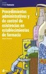 PROCEDIMIENTOS ADMINISTRATIVOS CONTROL EXISTENCIAS FARMACIA | 9788496334267 | RECASENS ISART, MIQUEL