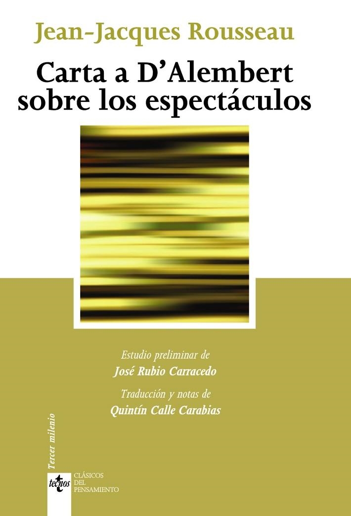 CARTA A D'ALEMBERT SOBRE LOS ESPECTACULOS | 9788430949861 | ROUSSEAU