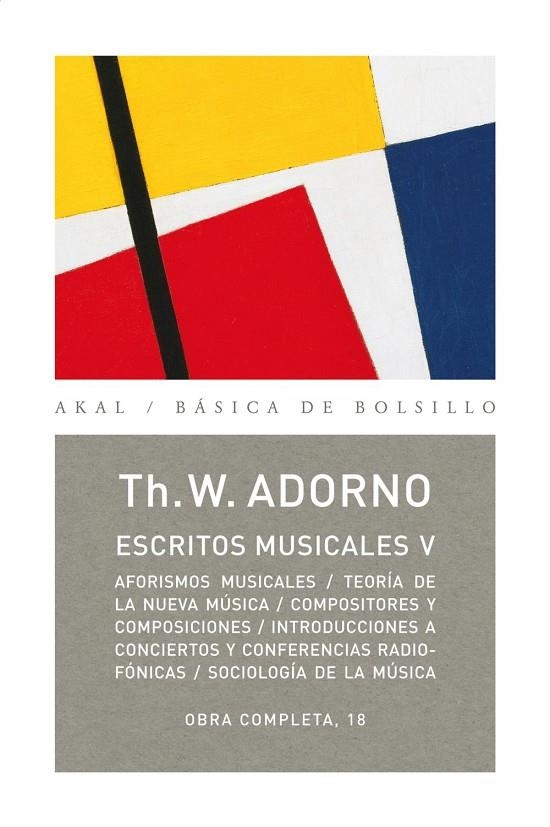 ESCRITOS MUSICALES V | 9788446016885 | ADORNO, THEODOR W.