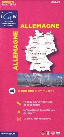 ALLEMAGNE 1:800.000 -EUROPE ROUTIERE IGN MAPA | 9782758526339 | AAVV