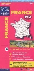 FRANCE 2012 RECTO-VERSO 1:1.000.000 -IGN | 9782758526094