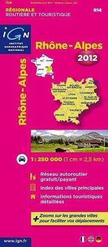 RHONE-ALPES 1:250.000-IGN REGIONALE 2012 | 9782758526230