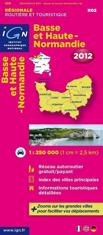 BASSE ET HAUTE-NORMANDIE 1:250.000-IGN REGIONALE 2012 | 9782758526117