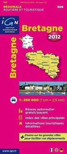 BRETAGNE 1:250.000-IGN REGIONALE 2012 | 9782758526155