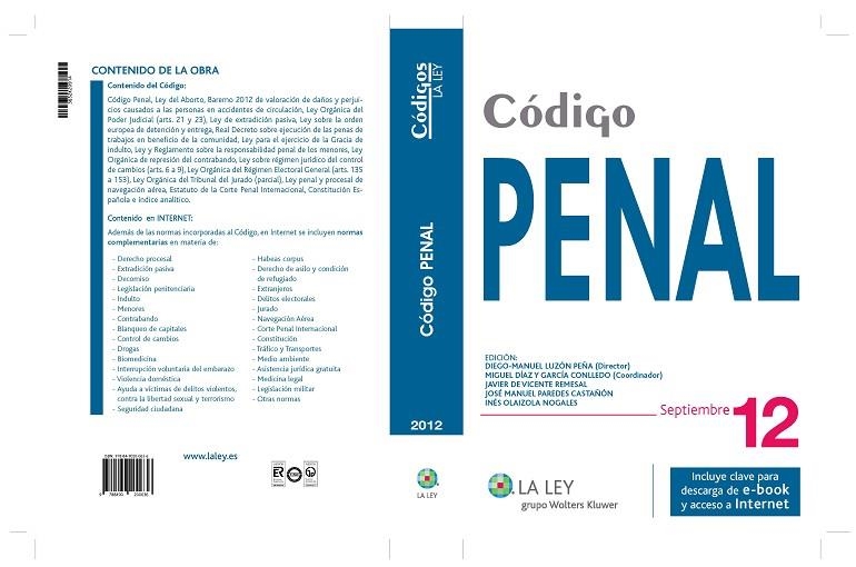 CODIGO PENAL SEPTIEMBRE 2012 | 9788490200636 | AA.VV