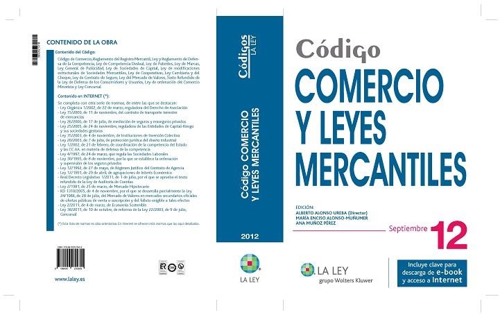 CODIGO COMERCIO Y LEYES MERCANTILES SEPTIEMBRE 2012 | 9788490200605 | AA.VV