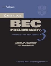 CAMBRIDGE BEC PRELIMINARY 3 STUDENT'S BOOK WITH ANSWERS | 9780521671958 | CAMBRIDGE ESOL