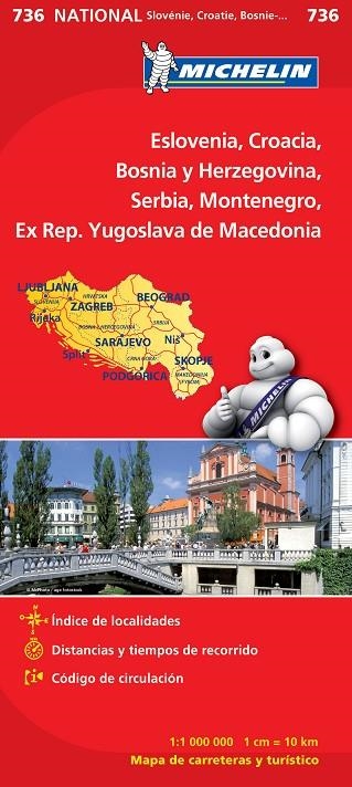 MAPA ESLOVENIA, CROACIA, BOSNIA Y HERZEGOVINA, SERBIA, MONTENEGRO, EX R | 9782067171978 | MICHELIN