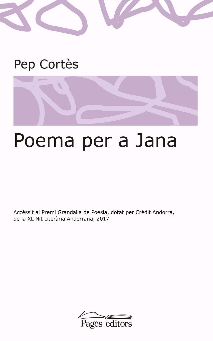 POEMA PER A JANA | 9788413030036 | CORTÈS VILA, PEP