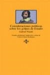 CONSIDERACIONES POLITICAS SOBRE LOS GOLPES DE ESTADO | 9788430932092 | NAUDE, GABRIEL