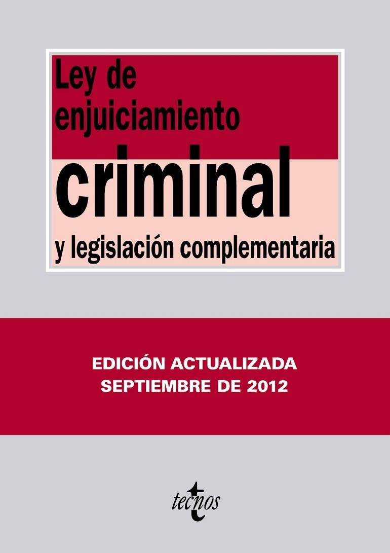 LEY DE ENJUICIAMIENTO CRIMINAL SEPTIEMBRE 2012 | 9788430955602 | AAVV