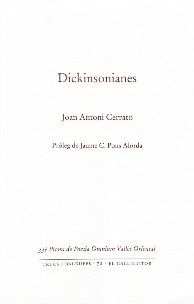 DICKINSONIANES | 9788419321169 | JOAN ANTONI, CERRATO