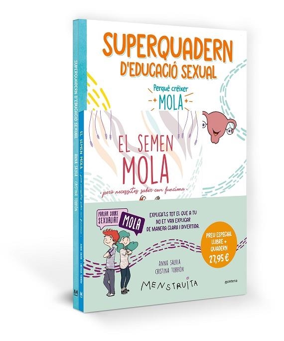 PACK APRÈN AMB MENSTRUITA (EL SEMEN MOLA + SUPERQUADERN D'EDUCACIÓ SEXUAL) | 9788419975072 | SALVIA, ANNA