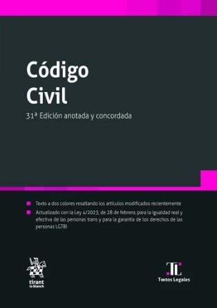 CÓDIGO CIVIL 31ª EDICIÓN ANOTADA Y CONCORDADA | 9788413135823 | BLASCO GASCÓ,FRANCISCO DE PAULA