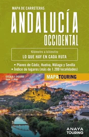 MAPA DE CARRETERAS DE ANDALUCÍA OCCIDENTAL (DESPLEGABLE), ESCALA 1:340.000 | 9788491588580 | ANAYA TOURING